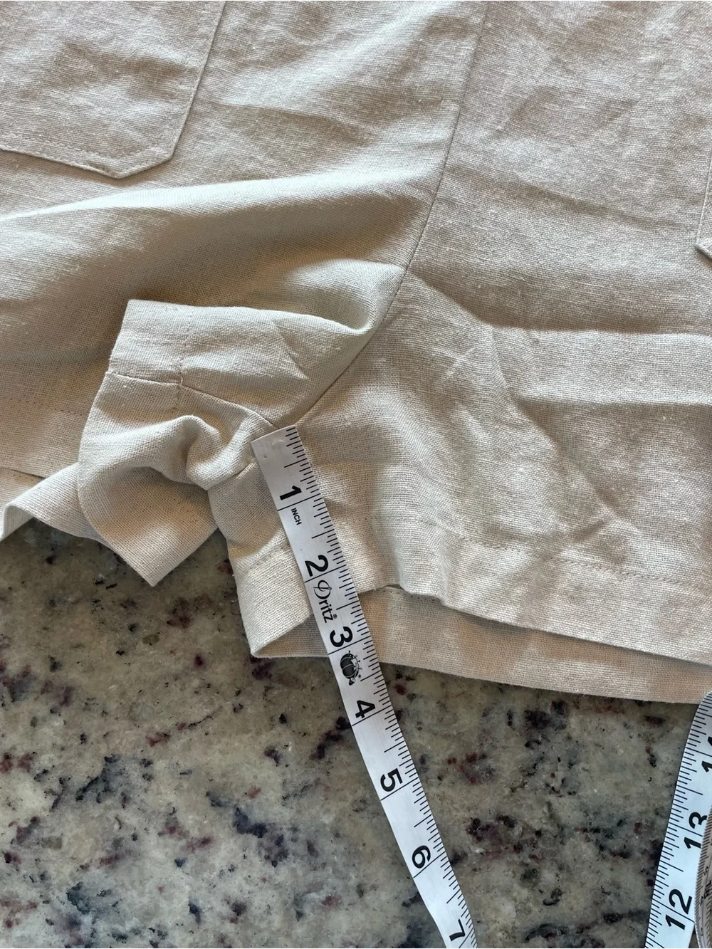 Zara linen blend Beige Utility Belted Romper S